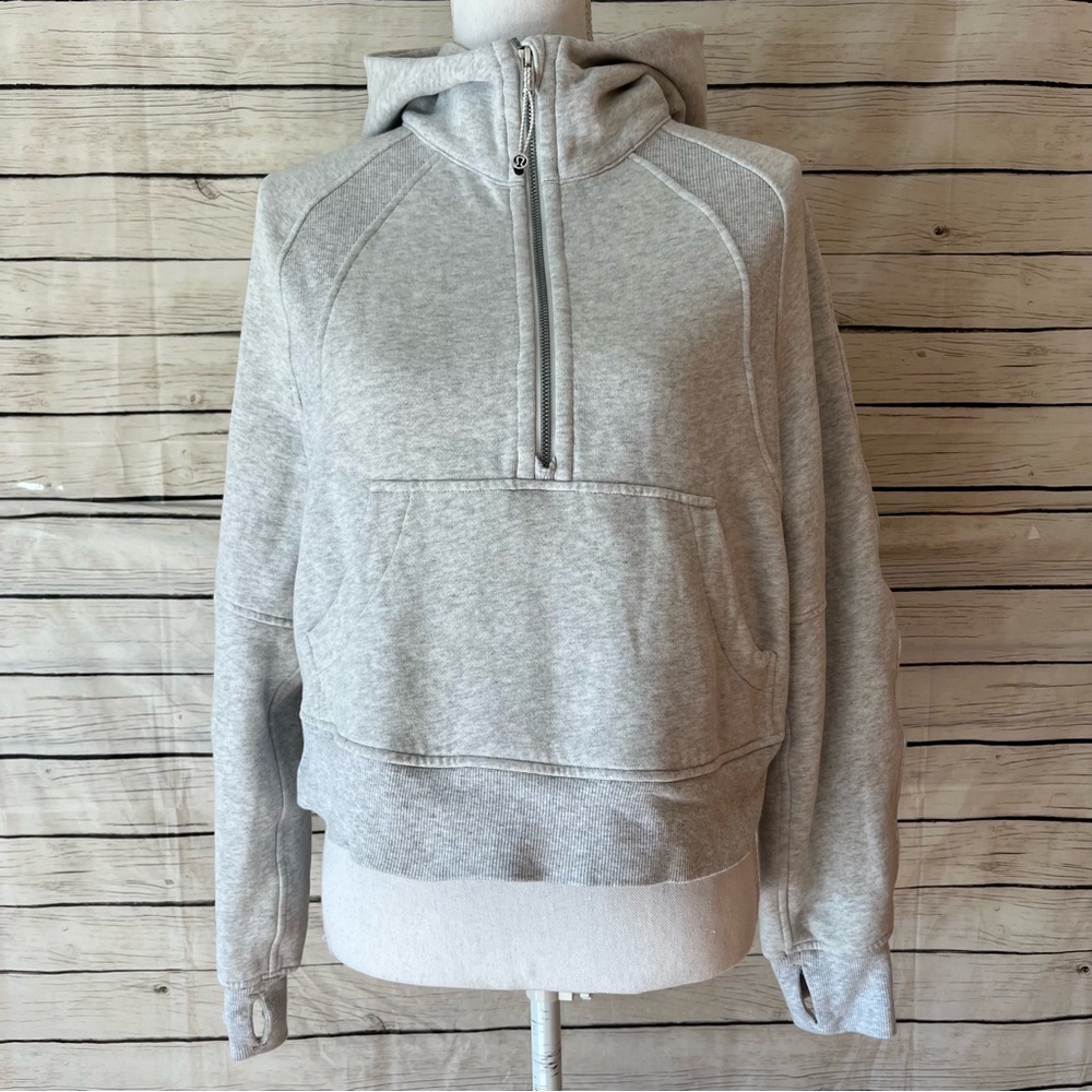 Lululemon Scuba Oversized Half-Zip Hoodie Heathered Core Ultra Light Grey - Picture 10 of 14